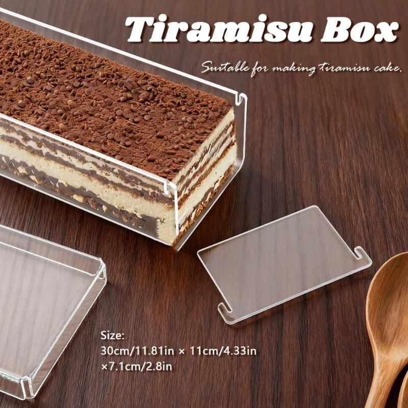 Kitchen Baking Storage Containers - กล่องอะคริลิคทรงสี่เหลี่ยมแข็งแรงทนทาน ใส ใช้สำหรับทำขนมทีรามิสุ กล่องอเนกประสงค์ สำหรับงานแต่งงาน ครัว