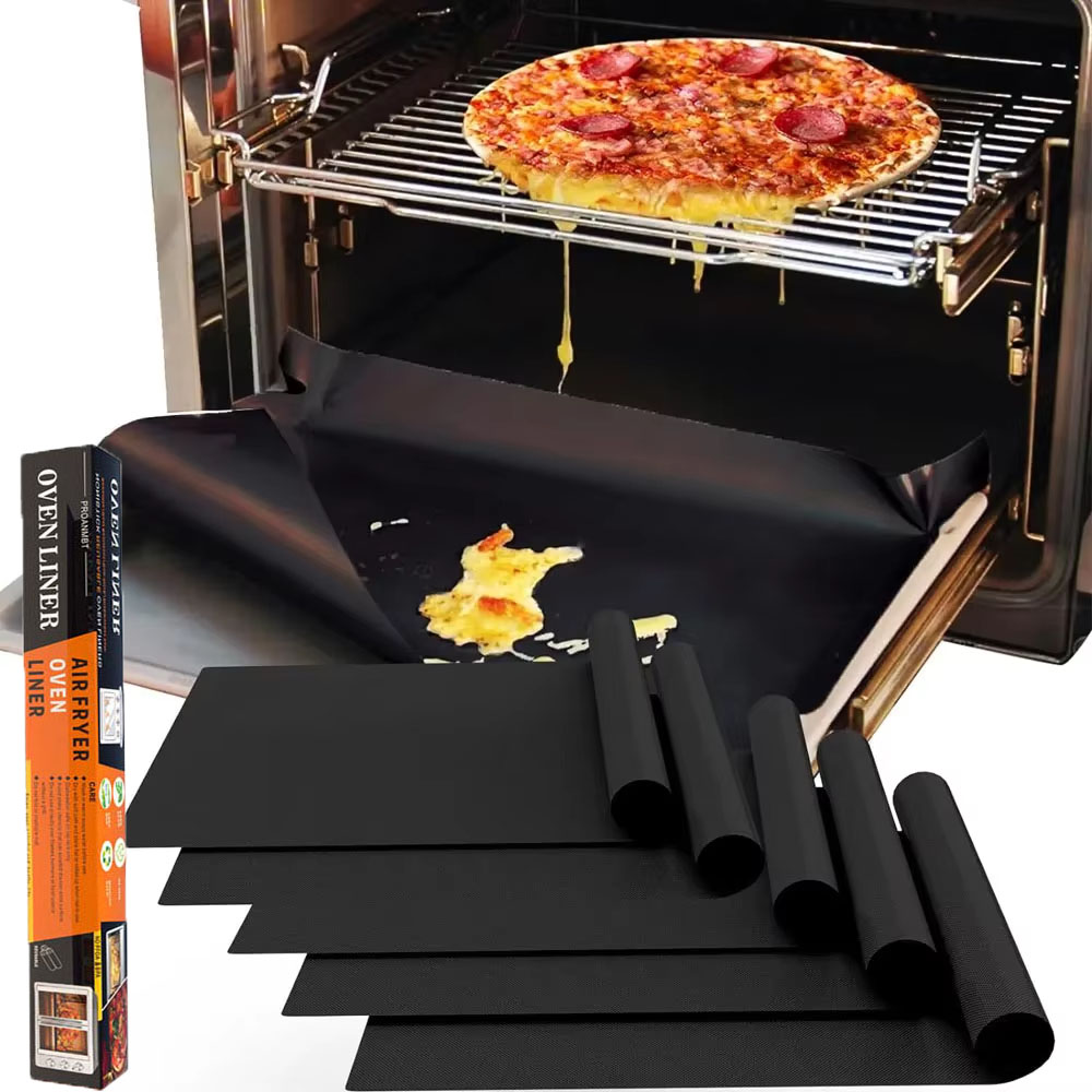 Super Kitchen Baking Mat - เสื่อบาร์บีคิวเตาอบด้านล่าง Liners Reusable Non-Stick Baking Mats