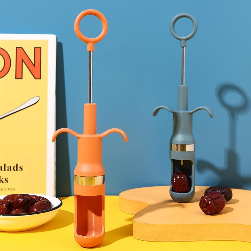Kitchen Accessories For Baking - เครื่องมือคว้านเมล็ดเชอร์รี่และพุทราแดงแบบด้ามจับกันลื่น สำหรับใช้ในครัวเรือน อุปกรณ์เสริมสำหรับการอบและแปรรูปผลไม้