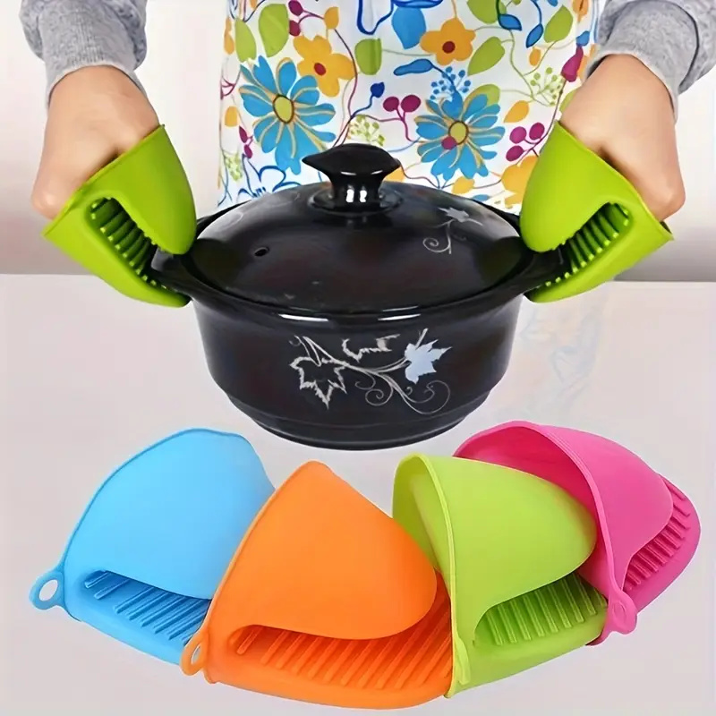 Kitchen Baking Gloves - 2 ชิ้นซิลิโคนที่วางหม้อถุงมือกันลื่นอุปกรณ์ครัวป้องกันน้ำร้อนลวกและถุงมือฉนวนกันความร้อนเครื่องมือห้องครัวที่จำเป็น
