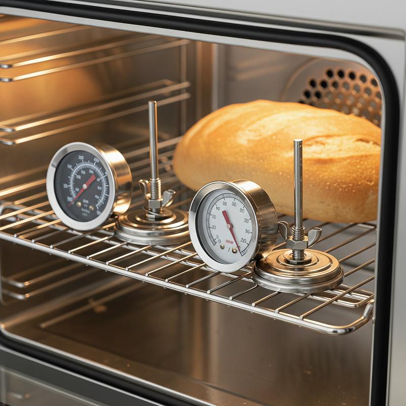 Oven Thermometer Analog - เทอร์โมมิเตอร์สำหรับเตาย่าง 0-120 ℃ เครื่องวัดอุณหภูมิแบบแอนะล็อกที่แม่นยำ ขนาดหน้าปัดใหญ่ 52