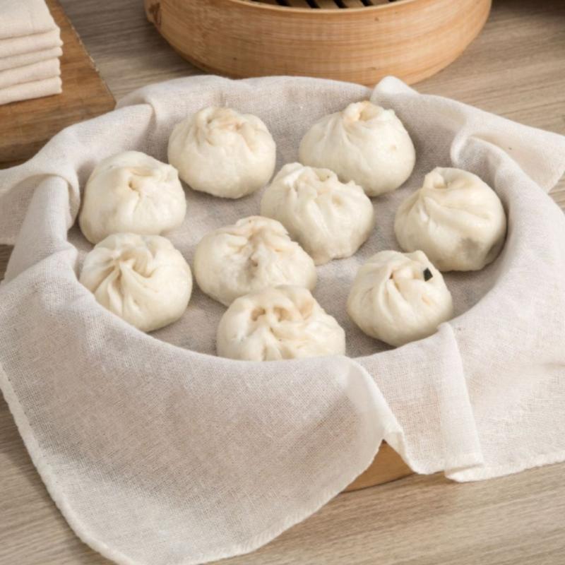 Kitchen Accessories For Baking - ผ้ารองนึ่งทรงกลมผ้าฝ้ายแท้ 3 ชิ้น 40/60 ซม. แผ่นรองนึ่งข้าว/ซาลาเปาแบบไม่ติด
