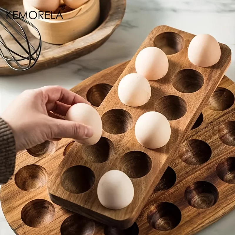 Kitchen Baking Containers - KEMORELA 1PCS โมเดิร์นไม้กล่องเก็บไข่-หลายช่องห้องครัวสําหรับไข่สดที่สมบูรณ์แบบสําหรับ Home ทําอาหารเบเกอรี่