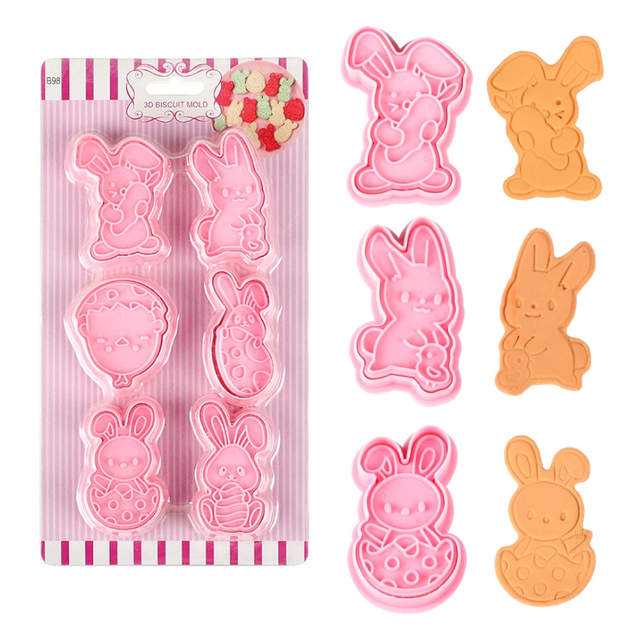 Kitchen Accessories For Baking - 6 ชิ้น/เซ็ต Easter Bunny Cookie Cutters
