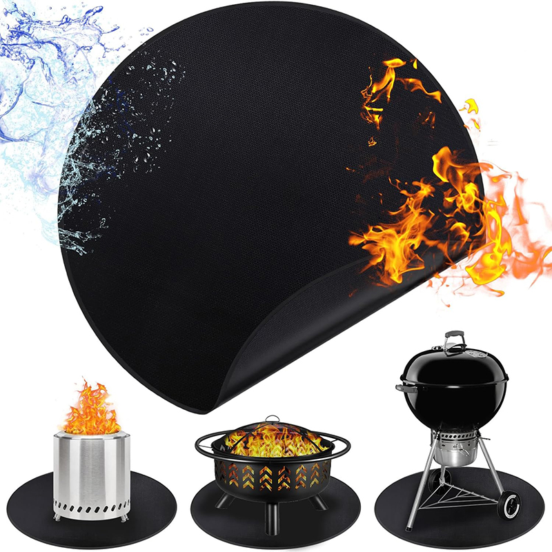Super Kitchen Baking Mat - LMETJMA Fire Pit Mat ภายใต้แผ่นย่างรอบย่างทนไฟภายใต้แผ่นย่างน้ํามันกันน้ํา BBQ