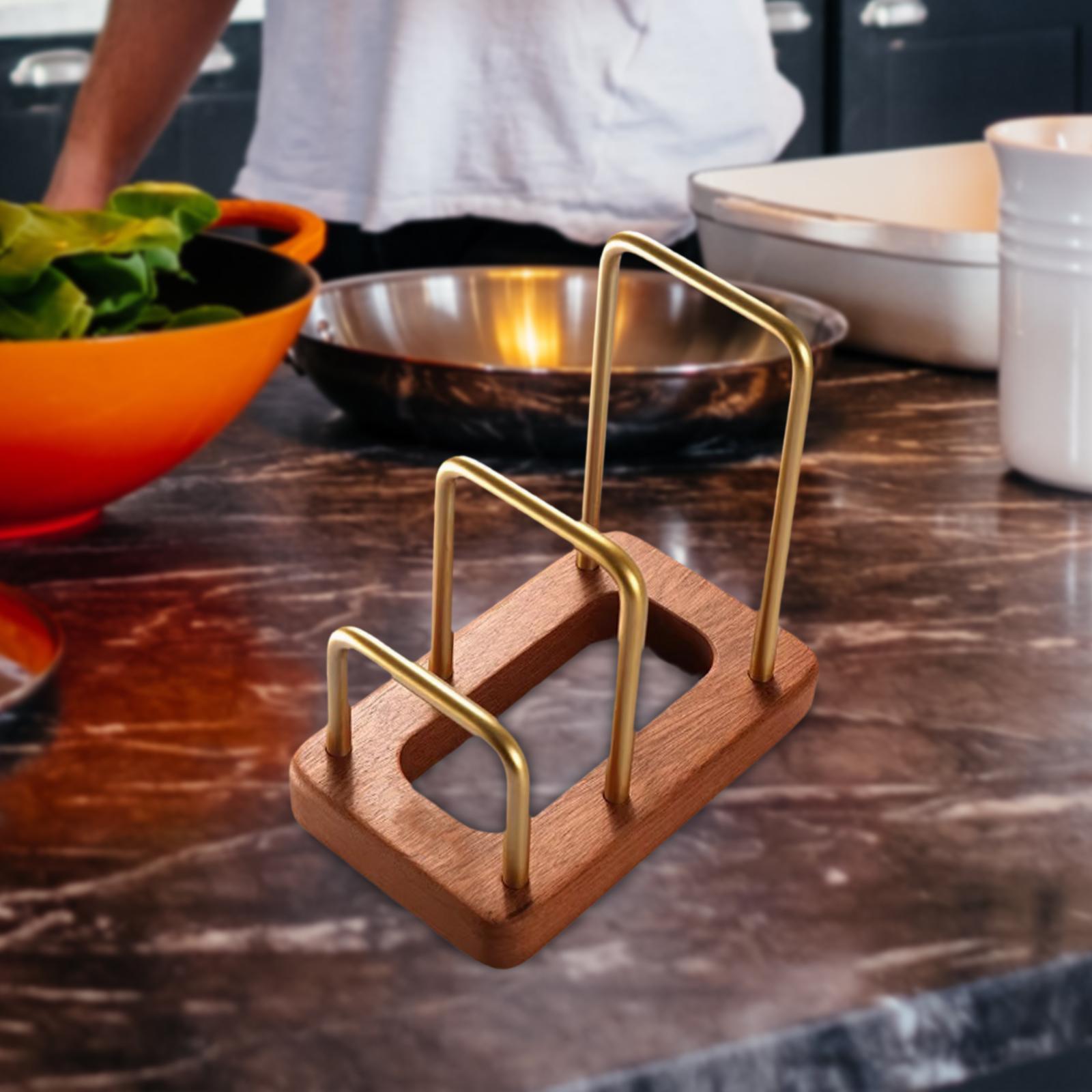 Kitchen Cabinet Baking Sheet Organizer - ชั้นวางเขียง ชั้นวางฝาหม้อ อุปกรณ์ครัว ไม้ โลหะ ที่วางเขียง