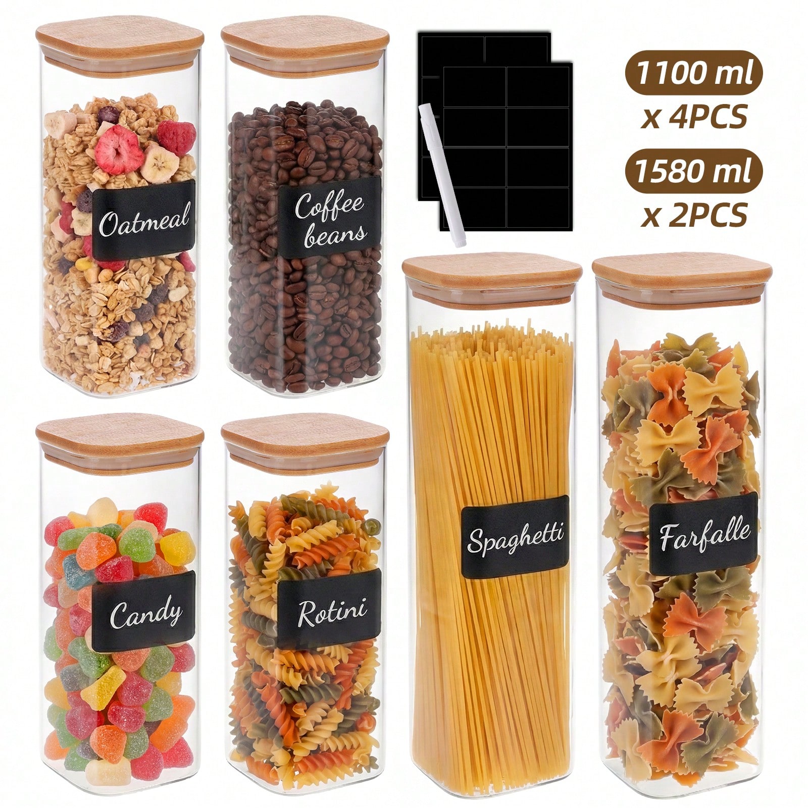 ชุดภาชนะเก็บอาหารแก้วพร้อมฝาปิ - Kitchen Baking Containers บทวิจารณ์และราคา