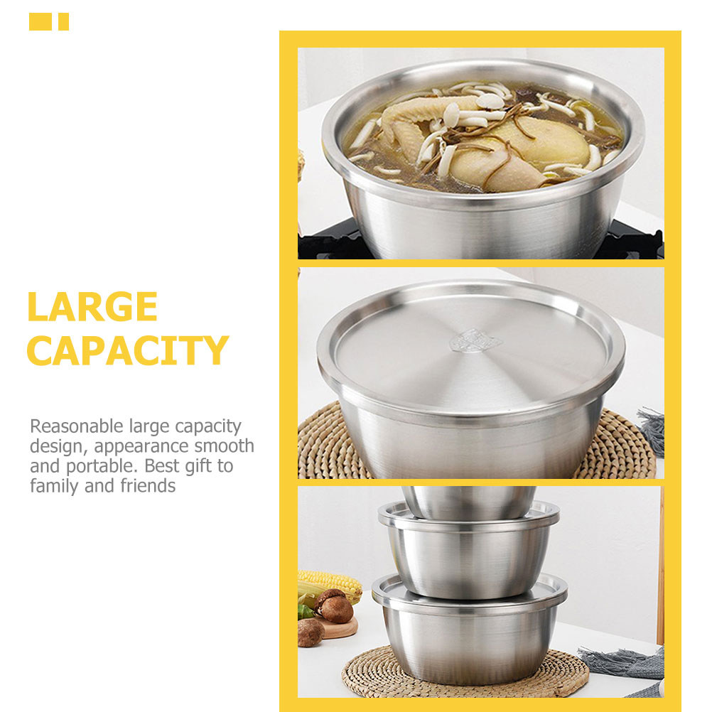 ชุดชามผสมสแตนเลสขนาดใหญ่สำหรับ - Kitchen Baking Storage Containers บทวิจารณ์และราคา