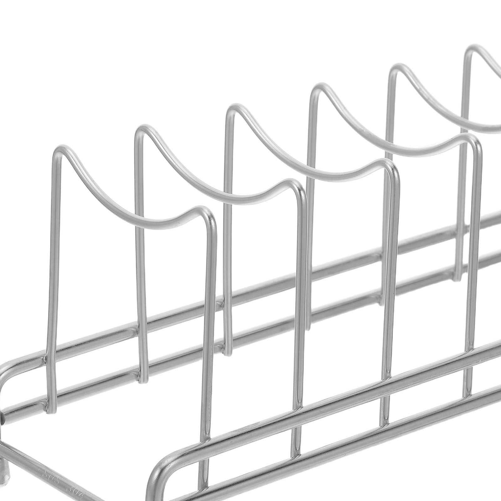 ชั้นวางฝาหม้อสแตนเลส 9 ช่อง สำ - Kitchen Cabinet Baking Sheet Organizer บทวิจารณ์และราคา