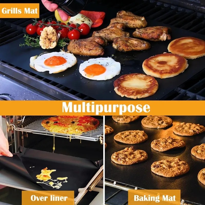 แผ่นย่างเทฟลอน 5 ชิ้น ไม่ติดกร - Super Kitchen Baking Mat บทวิจารณ์และราคา