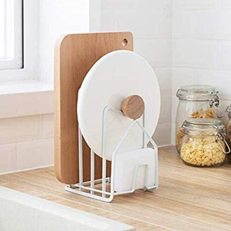 ที่วางฝาหม้อกระทะ 1 ชิ้น สีขาว - Kitchen Baking Tray Organiser บทวิจารณ์และราคา