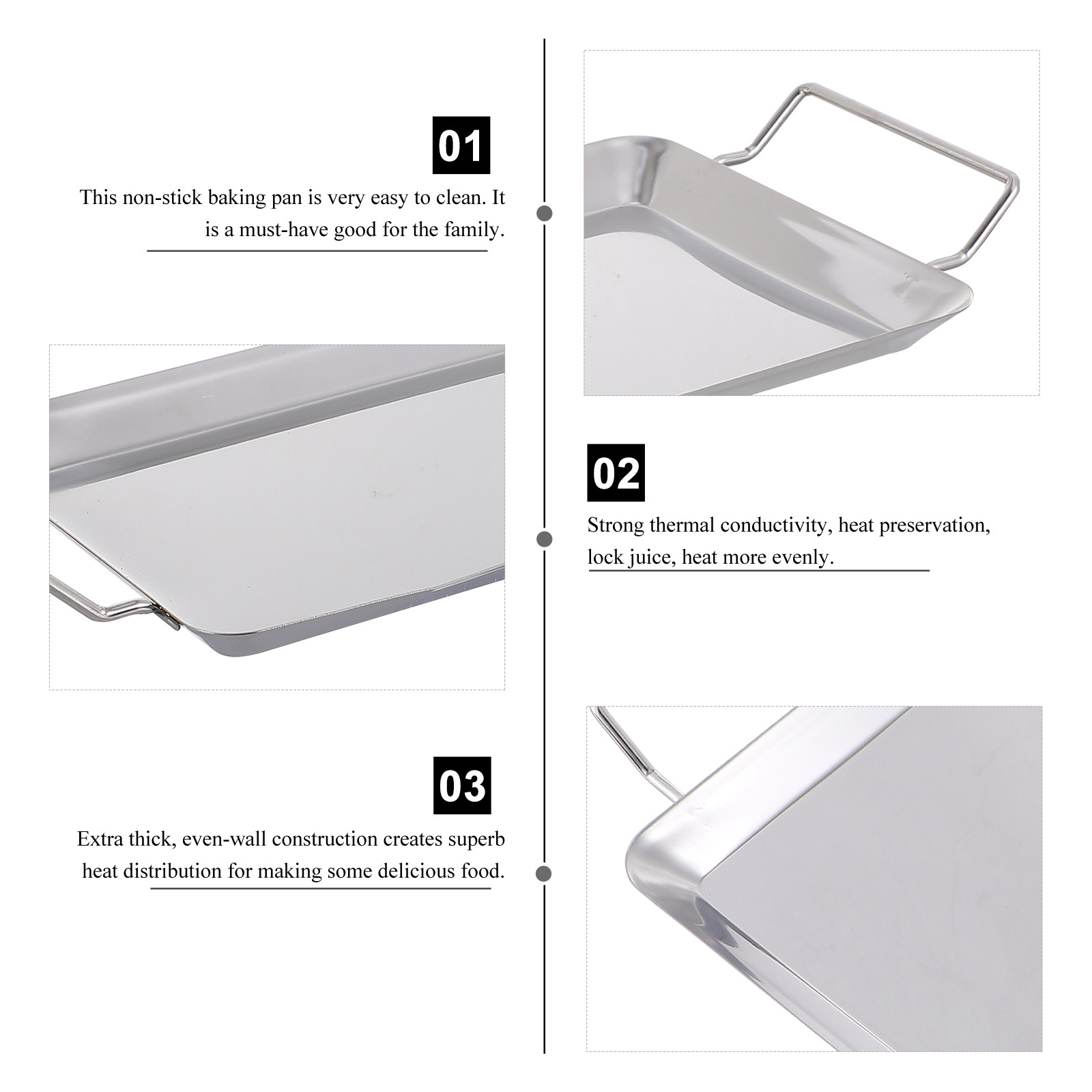 1 ชิ้น แผ่นย่างสเตนเลสสตีลคุณภ - Kitchen Baking Tray Organiser บทวิจารณ์และราคา