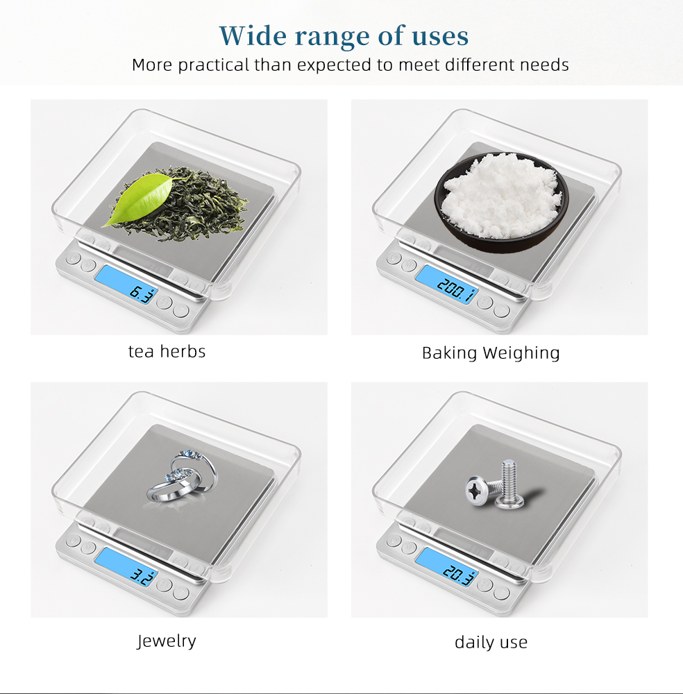 500 0.01g/3kg 0.1g LCD แบบพกพา - Kitchen Baking Scale บทวิจารณ์และราคา