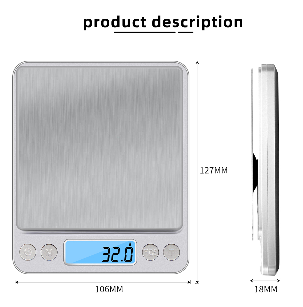 500 0.01g/3kg 0.1g LCD แบบพกพา - Kitchen Baking Scale บทวิจารณ์และราคา